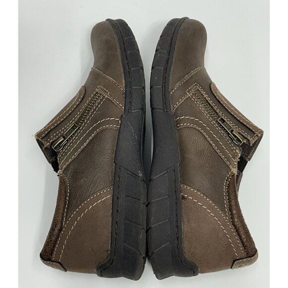 Earth Origins Nila Leather Low Bootie Women’s Size 7.5W Brown Leather Side Zip - Picture 7 of 9